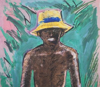 Maurice Genis : Jeune homme en vacances - Aquarelle originale signée 2