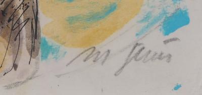 Maurice Genis : Jeune homme en vacances - Aquarelle originale signée 2