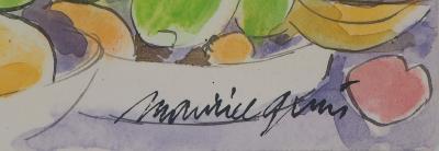 Maurice Genis : Le marchand de fruits exotiques - Aquarelle originale signée 2