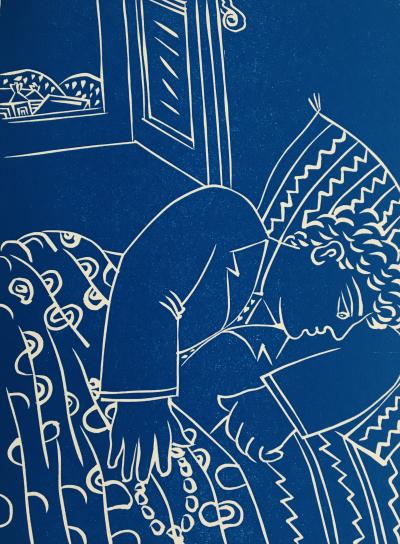 Alekos FASSIANOS - Rebetika III, 1991 - Linogravure originale signée au crayon 2