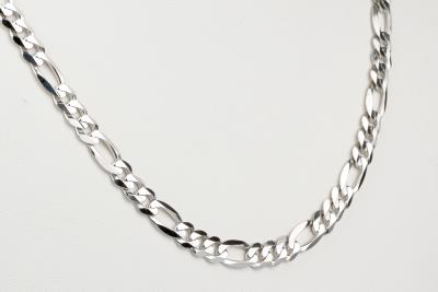 Collier en or blanc 18 carats maille maille figaro 2