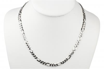 Collier en or blanc 18 carats maille maille figaro 2