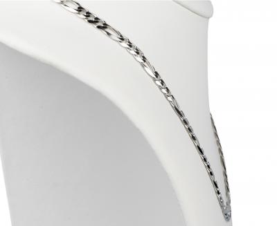 Collier en or blanc 18 carats maille maille figaro 2
