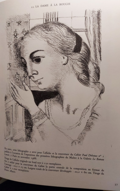 Paul DELVAUX - La Dame à la bougie, 1996 - Lithographie originale 2