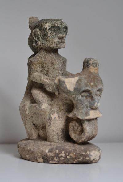Indonesie - Cavalier Batak sur sa monture - Sculpture 2