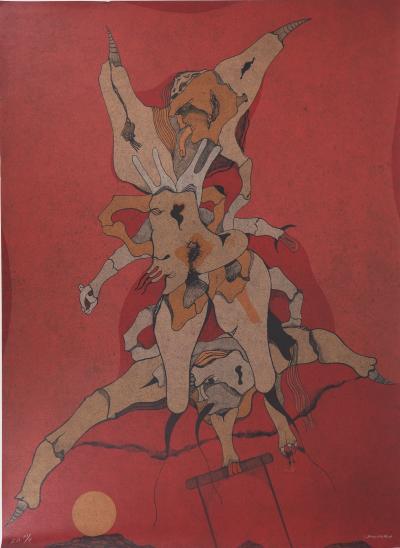 Jorge CAMACHO - Les acrobates, 1974 - Lithographie originale signée 2