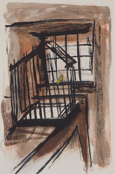 Georges LAPORTE - Le canari, 1971 - Lithographie originale signée 2
