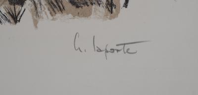 Georges LAPORTE - A l’écart de la ville, 1971 - Lithographie originale signée 2