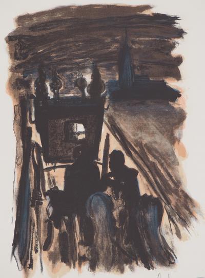Georges LAPORTE - Gardes sur la forteresse, 1971 - Lithographie originale signée 2