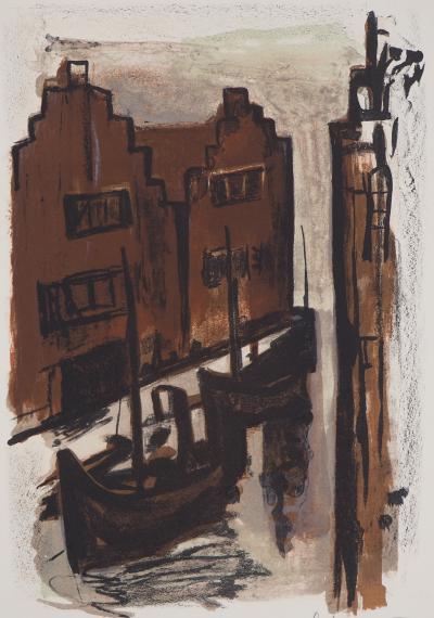 Georges LAPORTE  - La petite Venise du Nord, 1971 - Lithographie originale signée 2