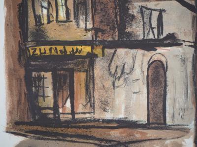 Georges LAPORTE - Le café du village, 1971 - Lithographie originale signée 2