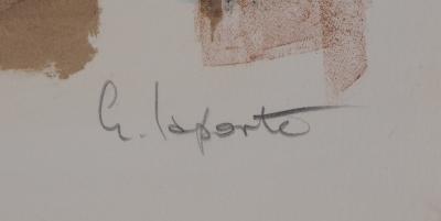 Georges LAPORTE - Le café du village, 1971 - Lithographie originale signée 2