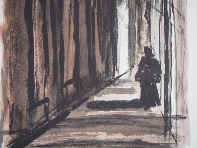 Georges LAPORTE - Le vieux Cloitre, 1971  - Lithographie originale signée 2