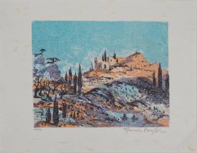 Maurice BUFFET - Provence, mas isolé - Lithographie originale signée 2