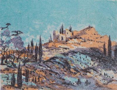 Maurice BUFFET - Provence, mas isolé - Lithographie originale signée 2