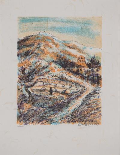 Aimé Daniel  STEINLEN : Abords d’Aix, Chemin vers la Sainte Victoire - Lithographie originale signée 2