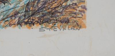 Aimé Daniel  STEINLEN : Abords d’Aix, Chemin vers la Sainte Victoire - Lithographie originale signée 2