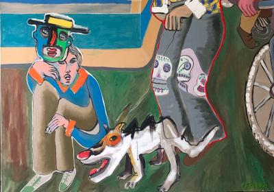 André CERVERA  - À la limite de la rupture, 2021 - Technique mixte sur toile de lin, 2