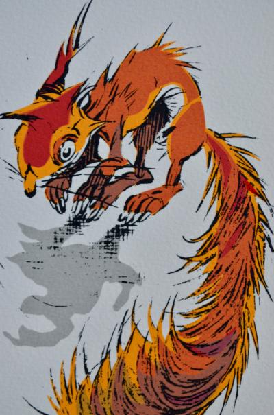 René Hausman - Ecureuils, 1998 -  Sérigraphie signée et numérotée 2