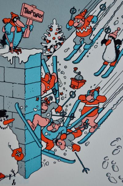 Jacques Tardi - Le ski - Sérigraphie signée et numérotée 2