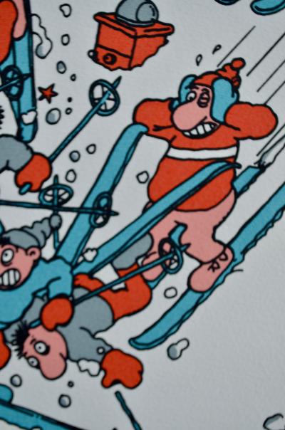 Jacques Tardi - Le ski - Sérigraphie signée et numérotée 2