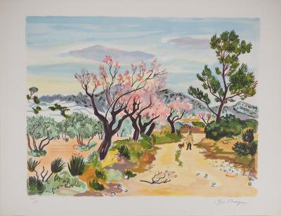 Yves BRAYER - Provence : Printemps dans les Alpilles - Lithographie signée 2