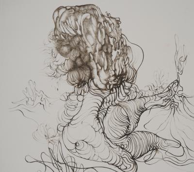 Hans BELLMER  - Anthropomorphe sur un lit - Gravure originale signée 2