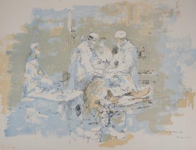Jean COMMERE - Chirurgiens : l’opération, 1969 - Lithographie originale signée 2
