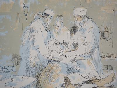 Jean COMMERE - Chirurgiens : l’opération, 1969 - Lithographie originale signée 2