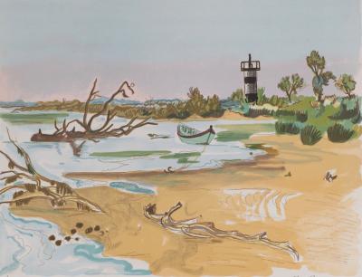 Yves BRAYER  - Petit phare en Camargue - Lithographie signée 2