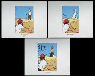 HERGE (d’après) -  TINTIN Le Crabe aux Pinces d’Or, 2011 - 3 lithographies Ex Libris 2
