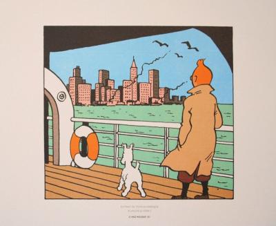 HERGE (d’après) -  TINTIN - Les 7 boules de Cristal, 2010 - 3 lithographies Ex Libris 2