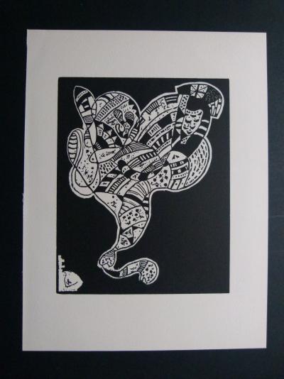 Wassily KANDINSKY (d’après) -  Dix Origin, 1974 - Gravure sur bois originale  édition décembre 1966 2