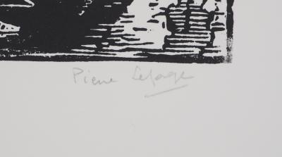Pierre LEPAGE - Bretagne : l’église de Rosporden  - Gravure sur bois originale signée 2