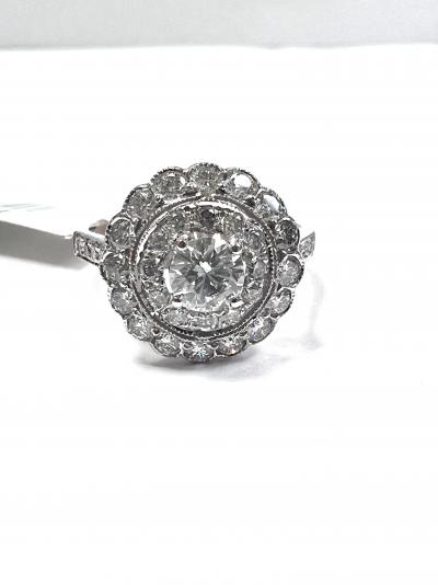 18 ct. Bague Diamant Or Blanc 2