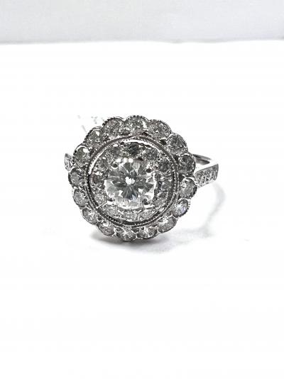 18 ct. Bague Diamant Or Blanc 2