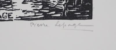 Pierre LEPAGE - Vendée : Viaduc de Saint-Laurent-sur-sèvre - Gravure sur bois originale signée 2