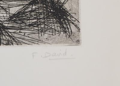 F. DAVID - La moisson - Gravure originale signée 2