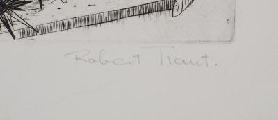 Robert TRAUT - Brittany, Return from fishing - Original signed etching 2