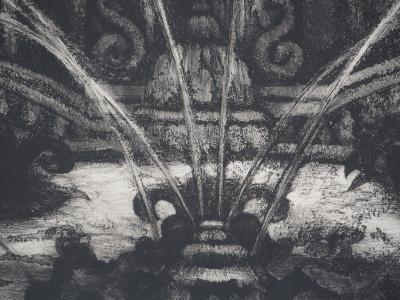 Camille BERG - Fontaine à Versailles - Gravure originale signée 2