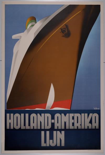 Willem Frederick TEN BROEK - Holland-Amerika Lijn, 1936 - Affiche lithographique originale 2