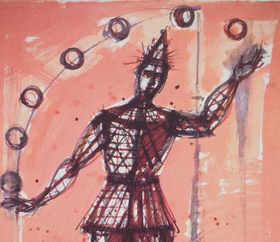 Jean CARZOU - Arlequin jongleur, 1961 - Lithographie signée 2
