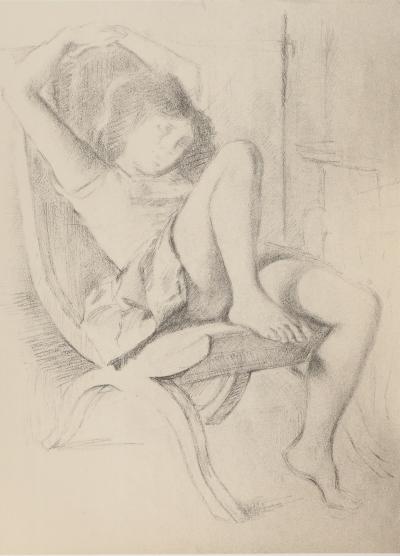 Balthus - Jeune fille s’étirant, 1994 - Lithographie originale signée 2