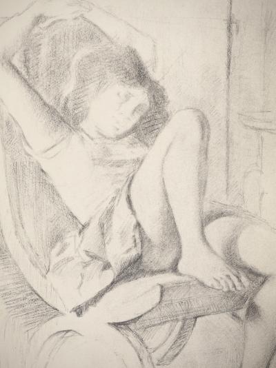 Balthus - Jeune fille s’étirant, 1994 - Lithographie originale signée 2