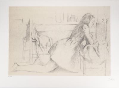 BALTHUS - Jeune fille au bord du lit, 1994 - Lithographie originale signée 2
