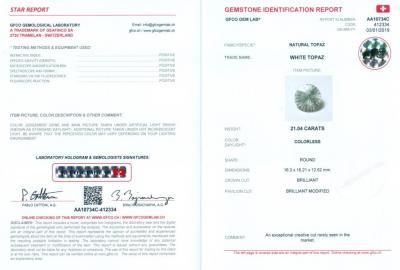 21,04 carats. Topaze Blanche - BRÉSIL 2