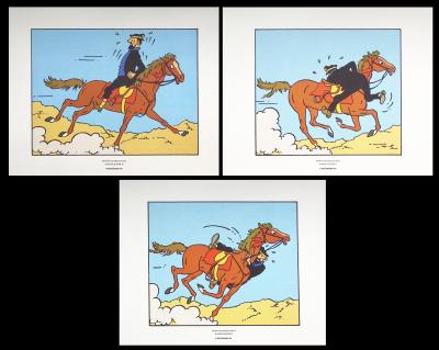 HERGE (d’après) -  TINTIN - Coke en Stock, 2011 - 3 lithographies Ex Libris