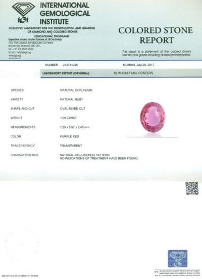 1,09 ct. Violet Rouge Rubis 2