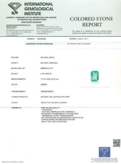 5.90 ct. Colombian Emerald 2
