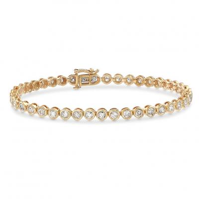 Yellow Gold Tennis Bracelet with Diamonds 2